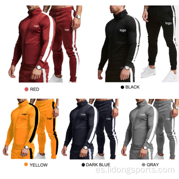 Mens Jogger SweatSuit Zip Sportswear Men Sport Trait
